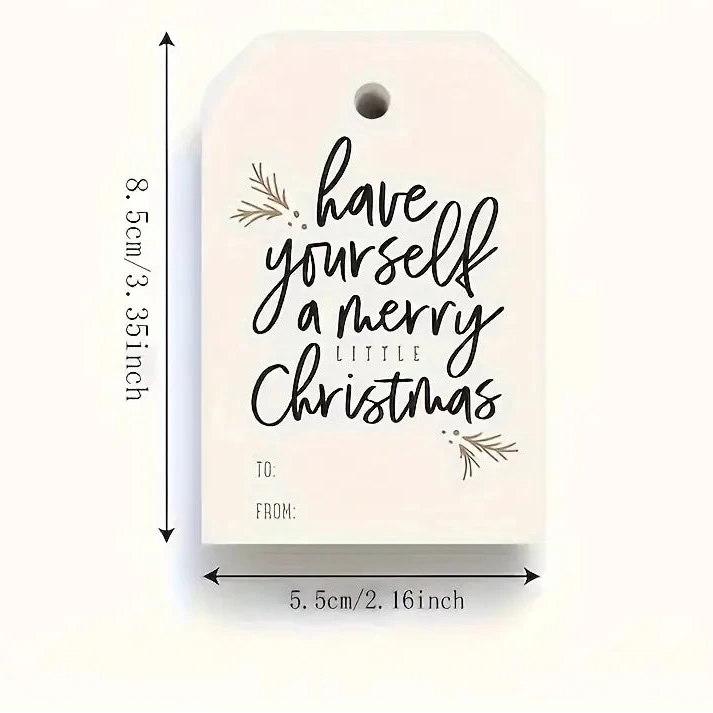 Merry Christmas Blank Gift Tag