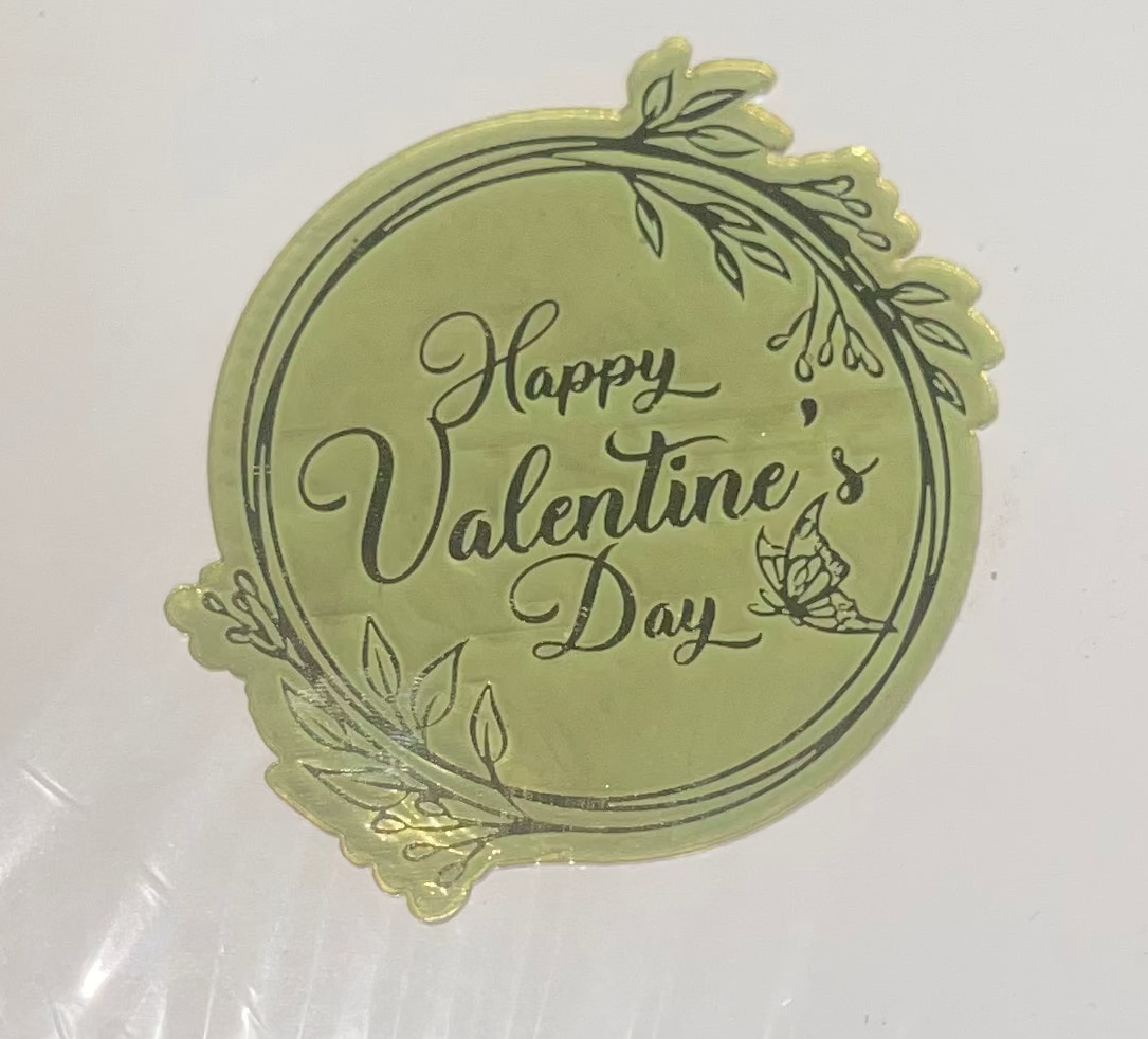 Gold Valentine Cake Charm