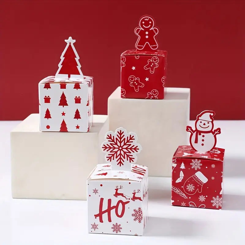 Red White Christmas Candy Boxes