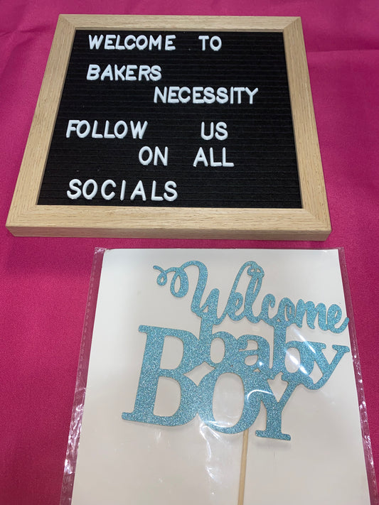 Welcome Baby Boy Cake Topper