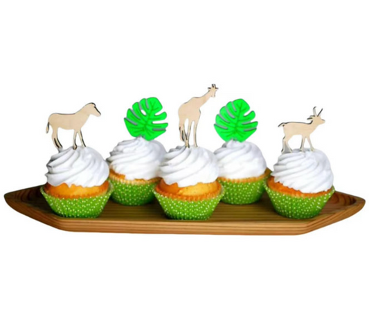Green Leaf  Cupcake Topper