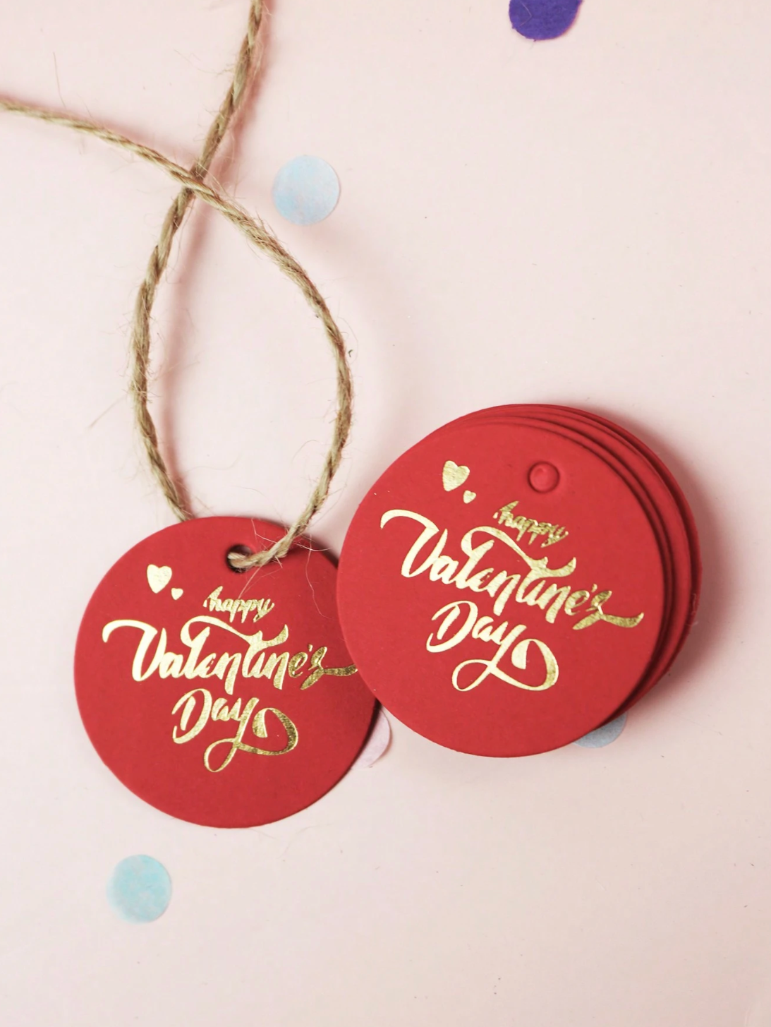 Valentines  Gift Tag with String
