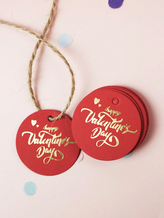Valentines  Gift Tag with String